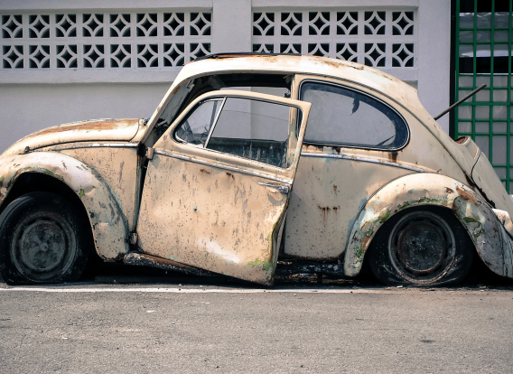 Junked Beetle old abandoned car